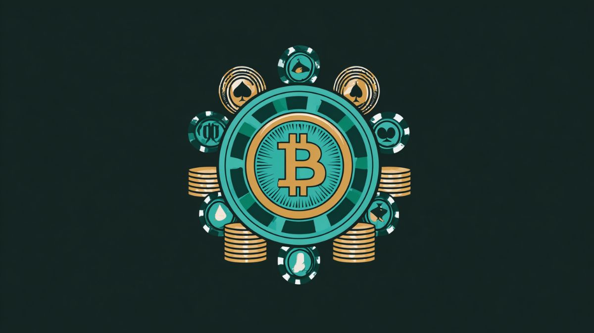 Decorative casino-themed bitcoin cash logo for bitcoin cash casinos